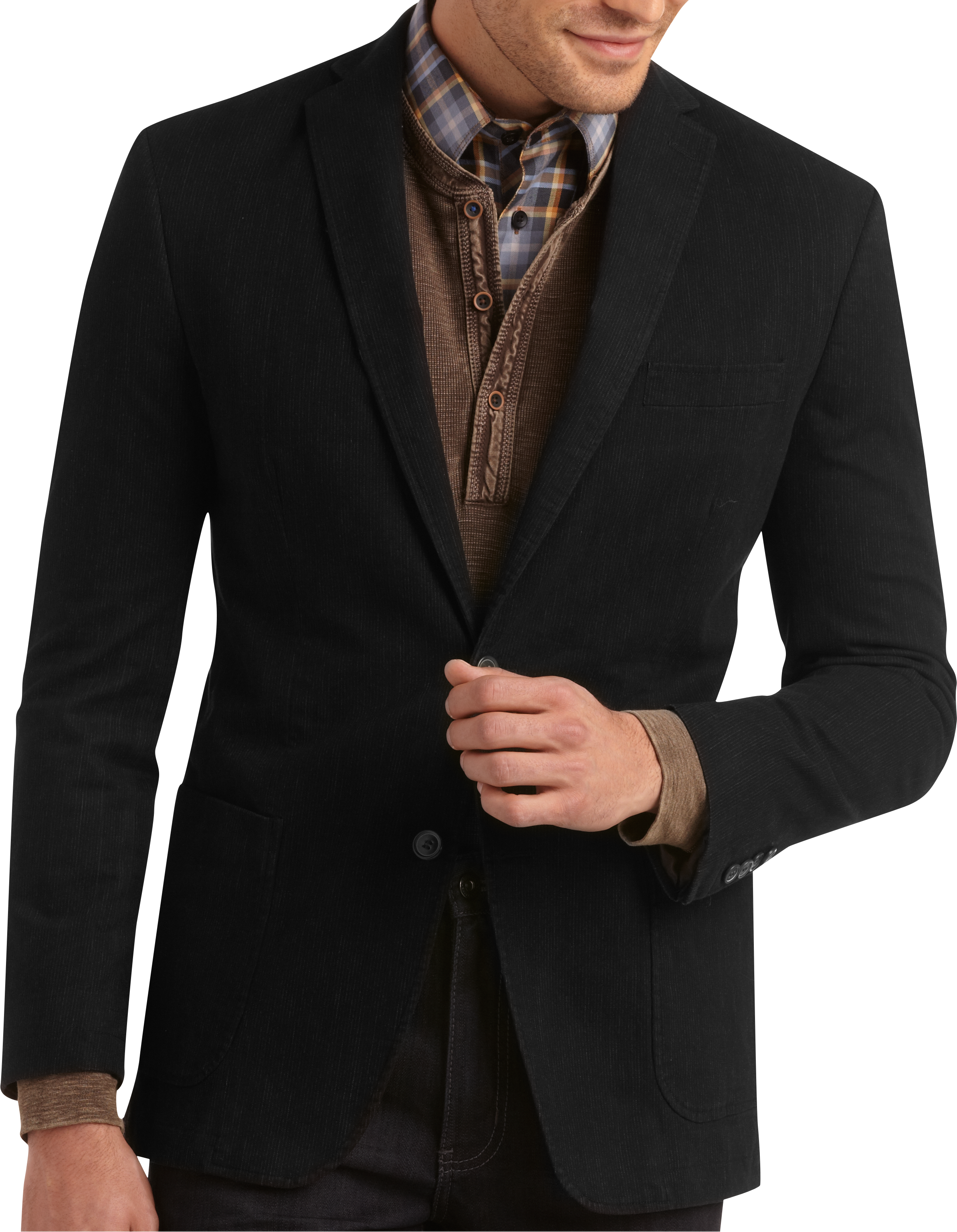 Tallia Black Stripe Slim Fit Sport Coat