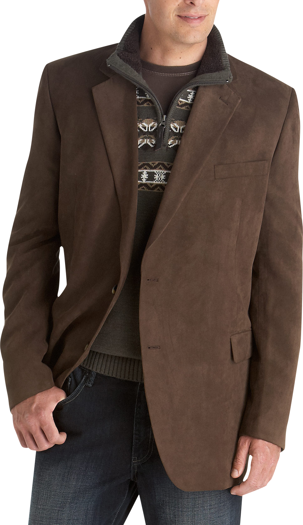 Andrew Fezza Brown Microsuede Portly Sport Coat
