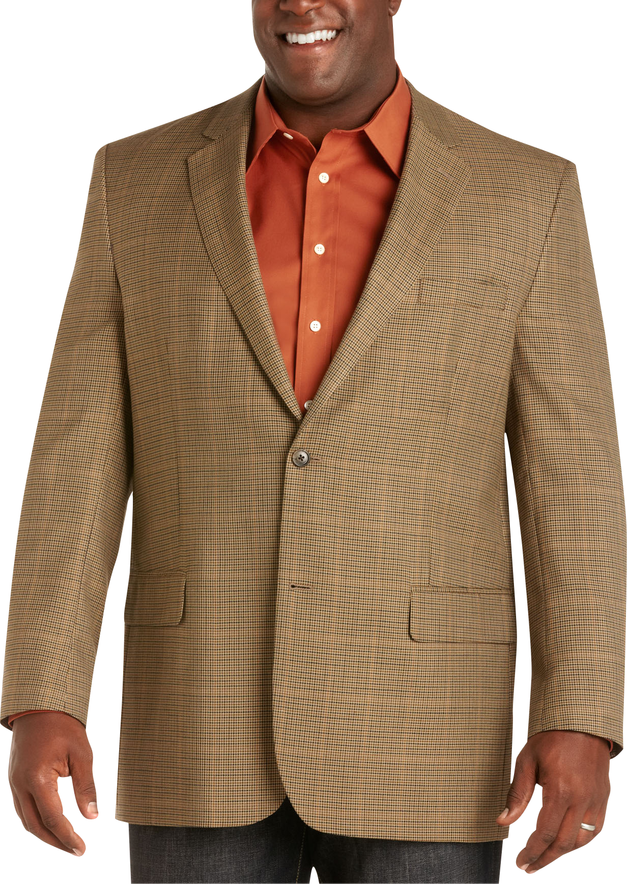 Joseph & Feiss Tan Check Portly Sport Coat