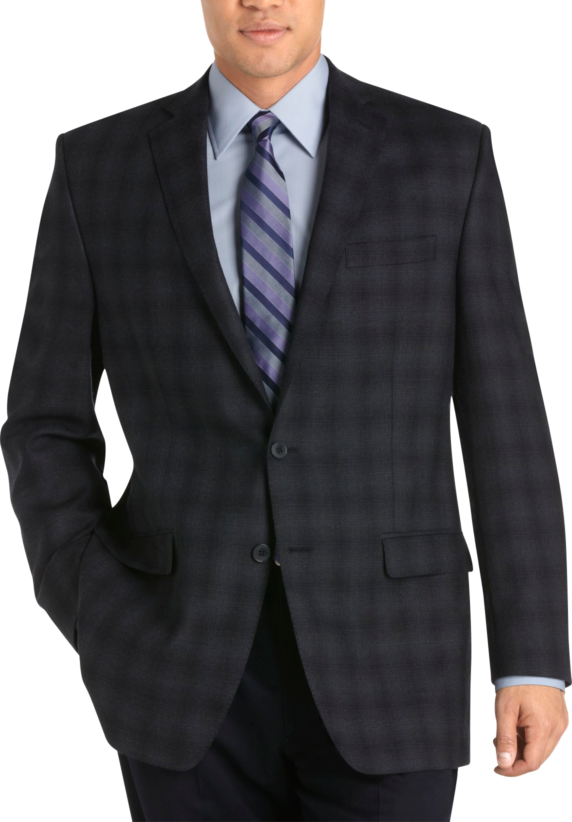 Calvin Klein Navy Plaid Sport Coat