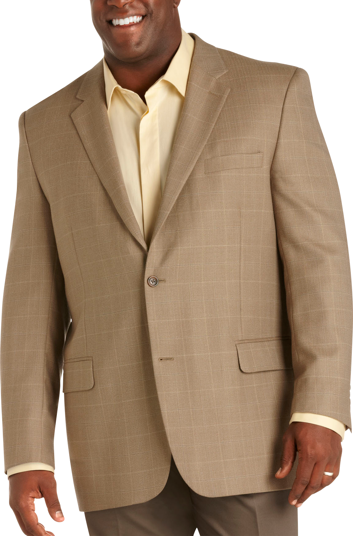 Joseph & Feiss Gold Portly Sport Coat, Taupe Windowpane