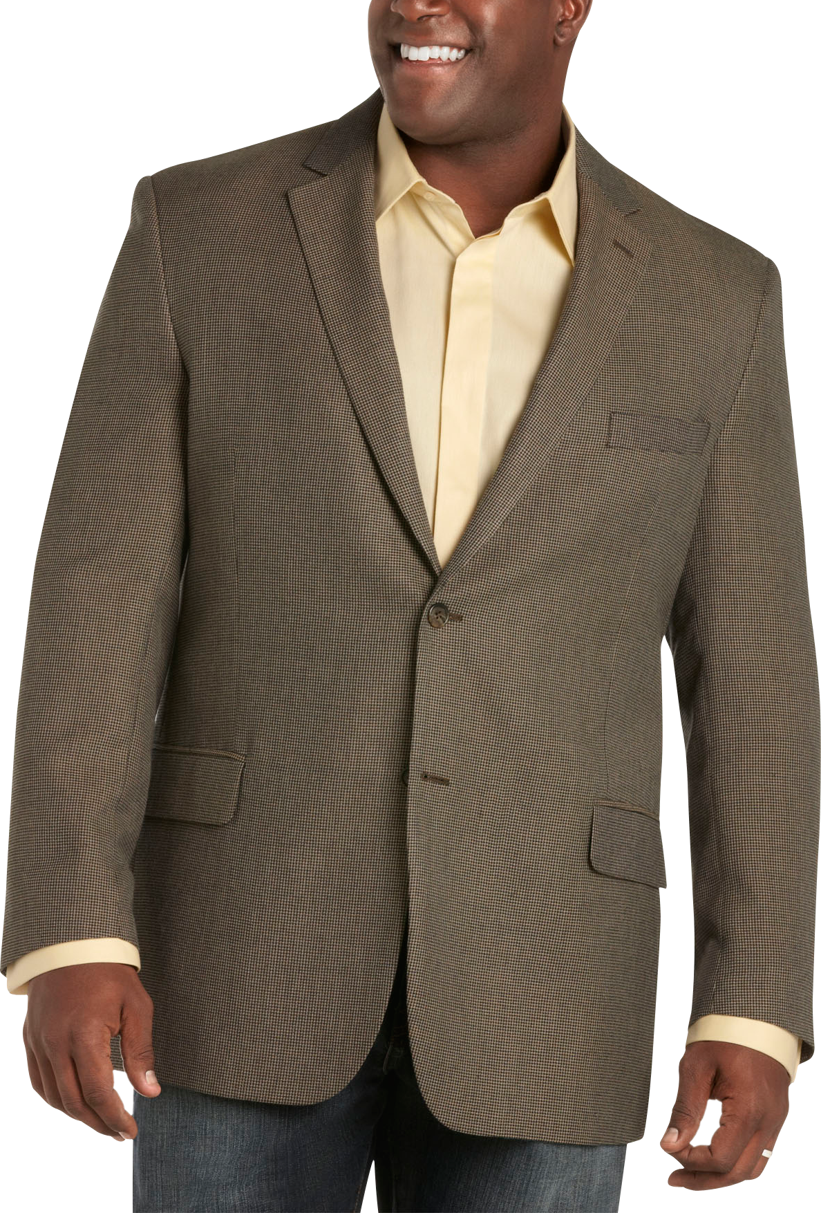 Pronto Uomo Taupe Check Portly Sport Coat