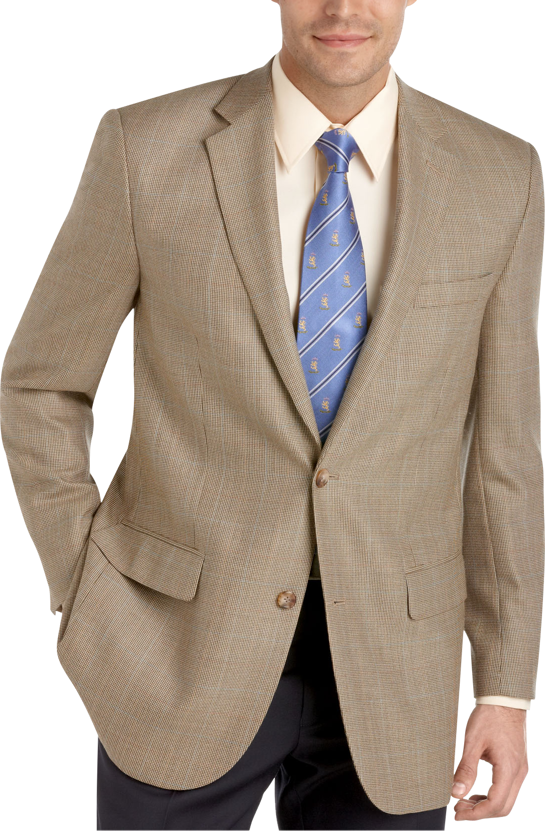 Joseph & Feiss Gold Portly Sport Coat, Tan Windowpane