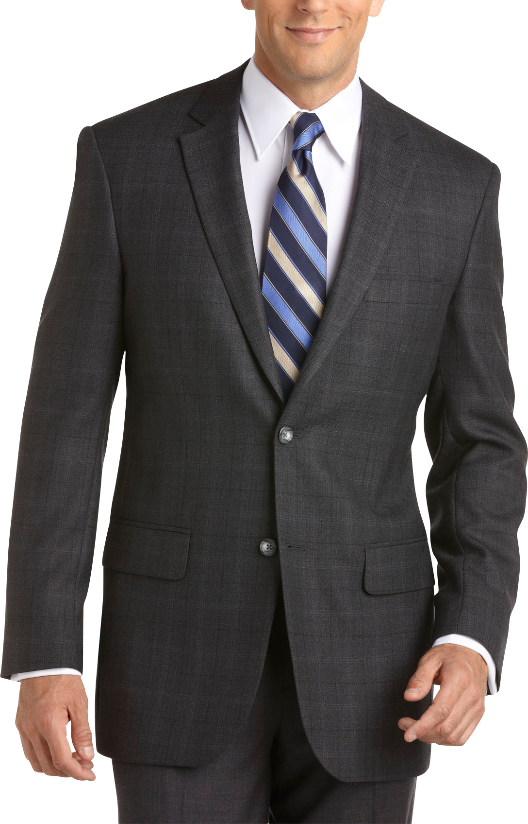 Pronto Uomo Platinum Sport Coat, Charcoal Windowpane