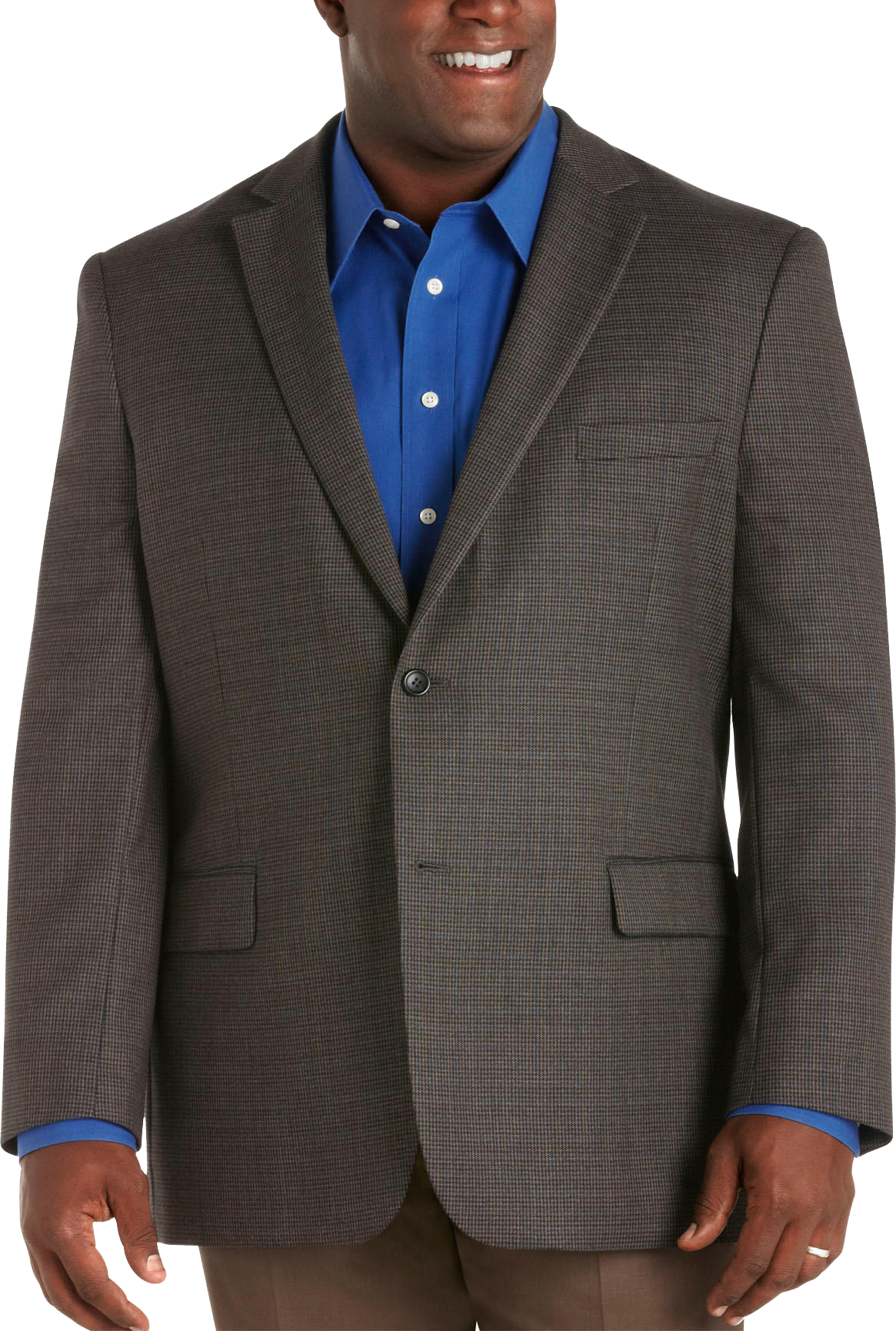 Pronto Uomo Platinum Portly Sport Coat, Charcoal Check