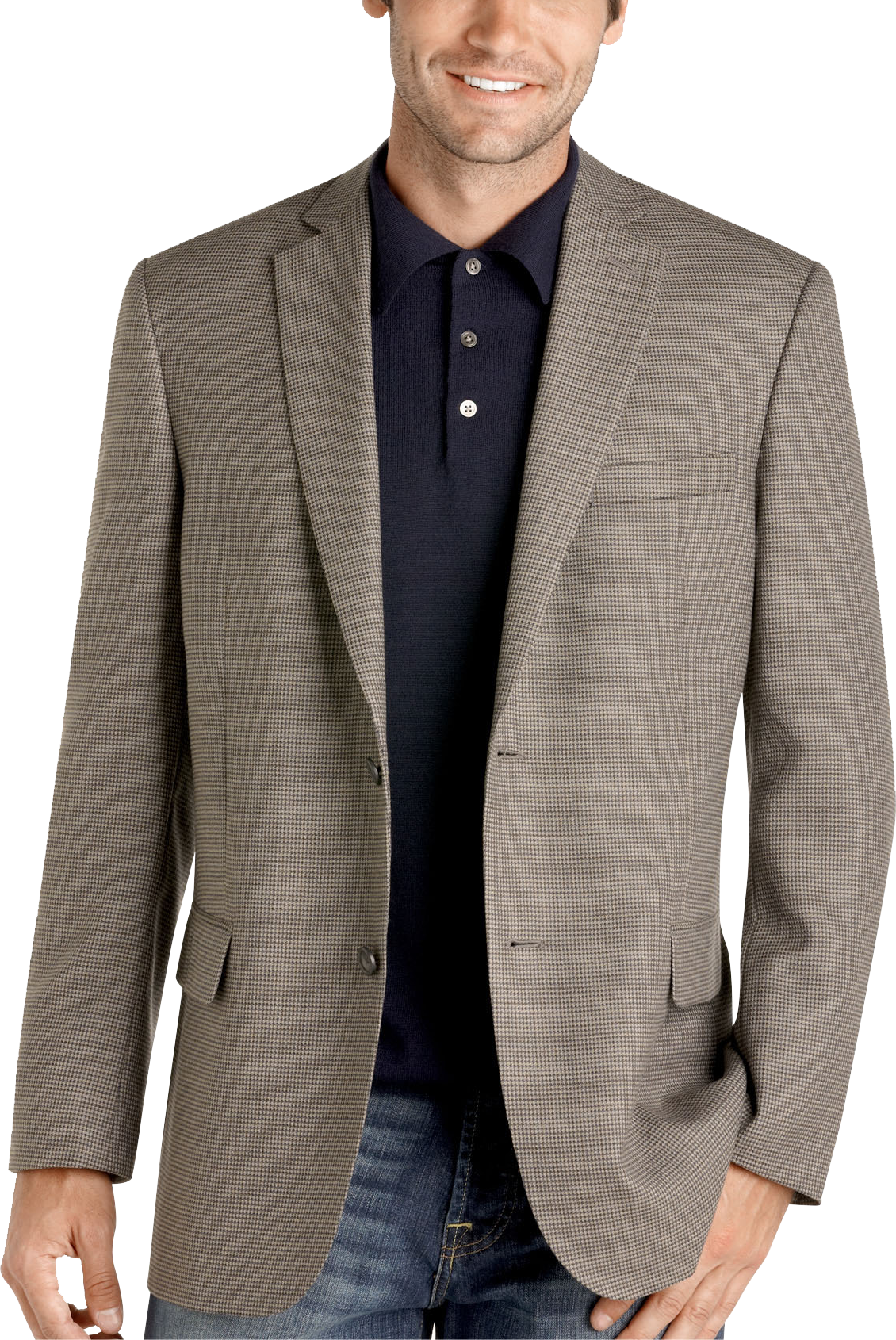 Pronto Uomo Platinum Portly Sport Coat, Gray Check