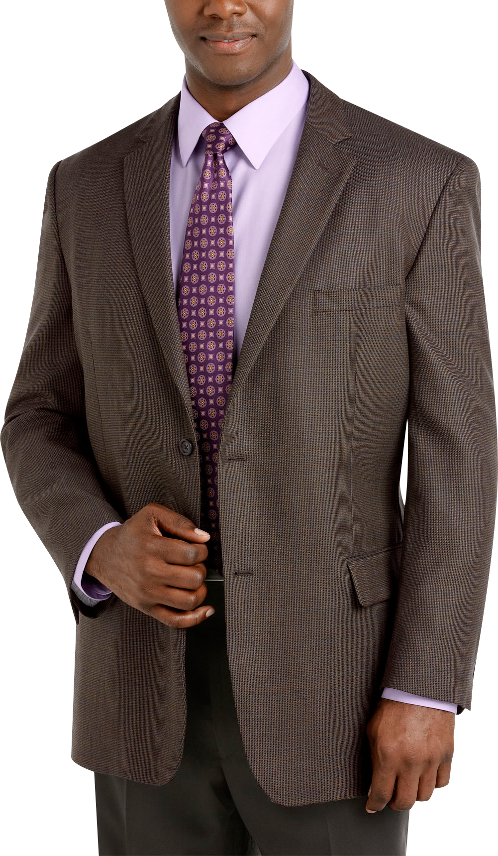 Pronto Uomo Platinum Portly Sport Coat, Brown Plaid