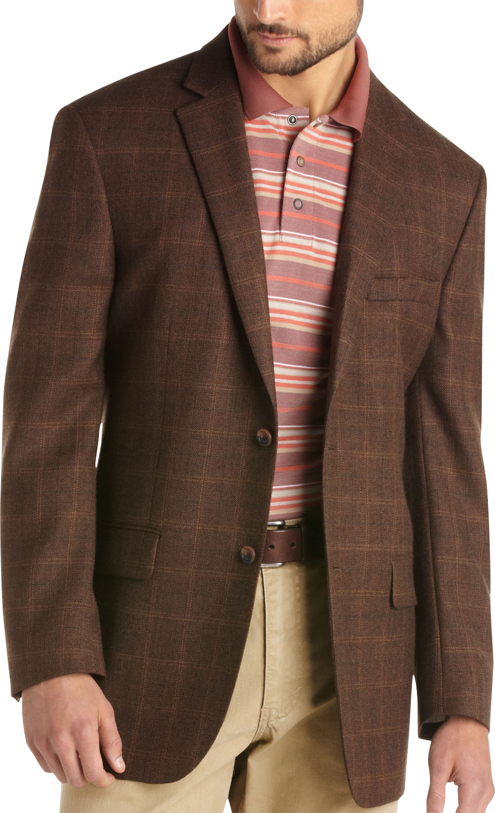 Pronto Uomo Platinum Sport Coat, Bronze Windowpane