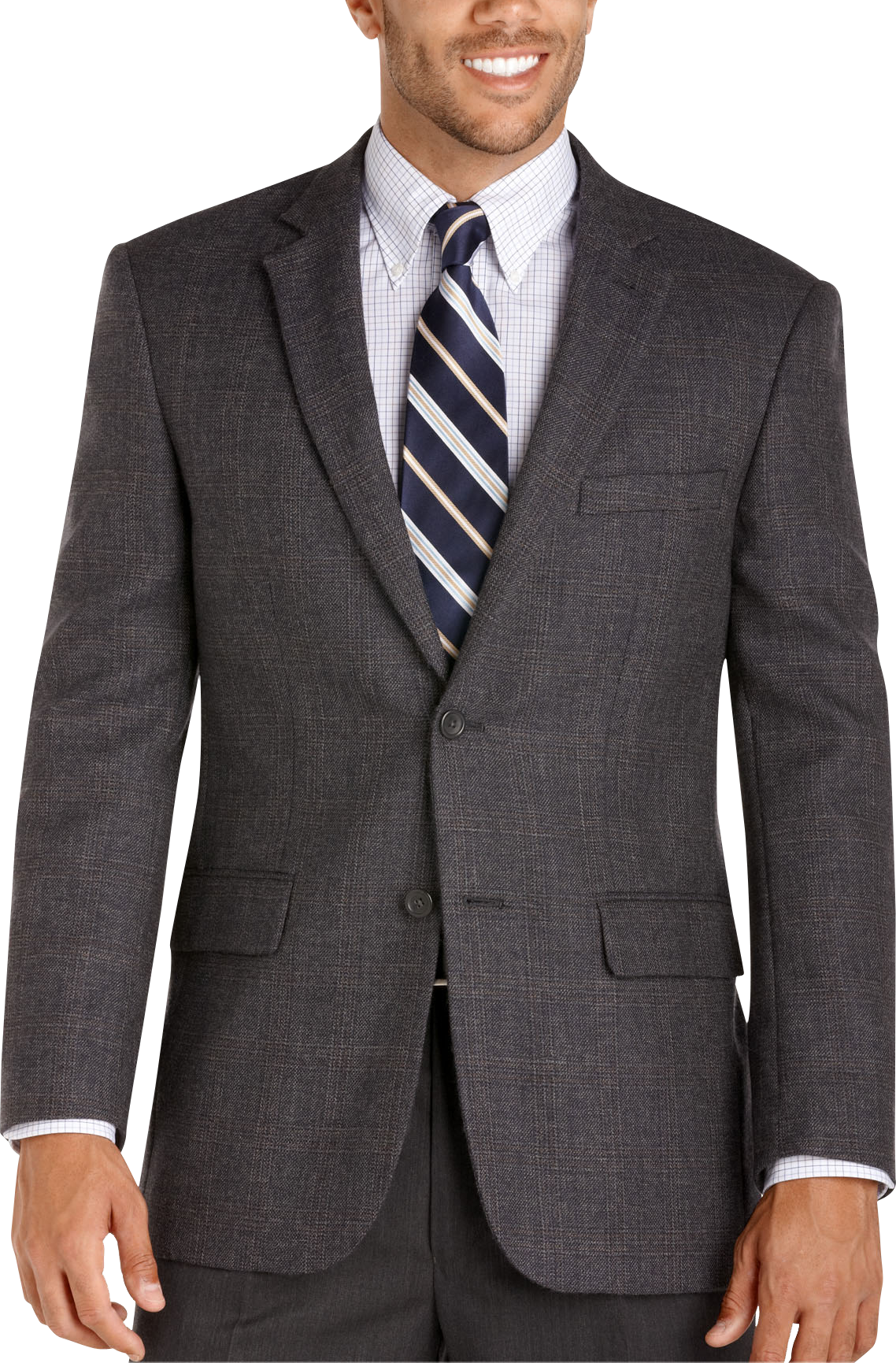 Pronto Uomo Platinum Sport Coat, Charcoal Plaid
