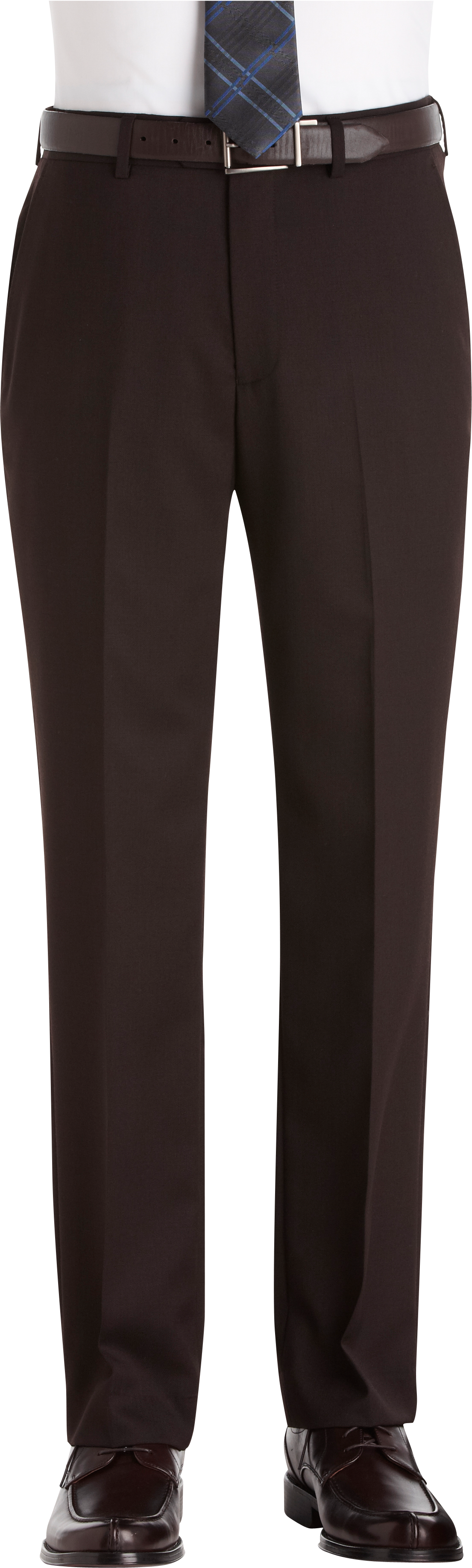 Pronto Uomo Brown Flat Front Slim Fit Slacks