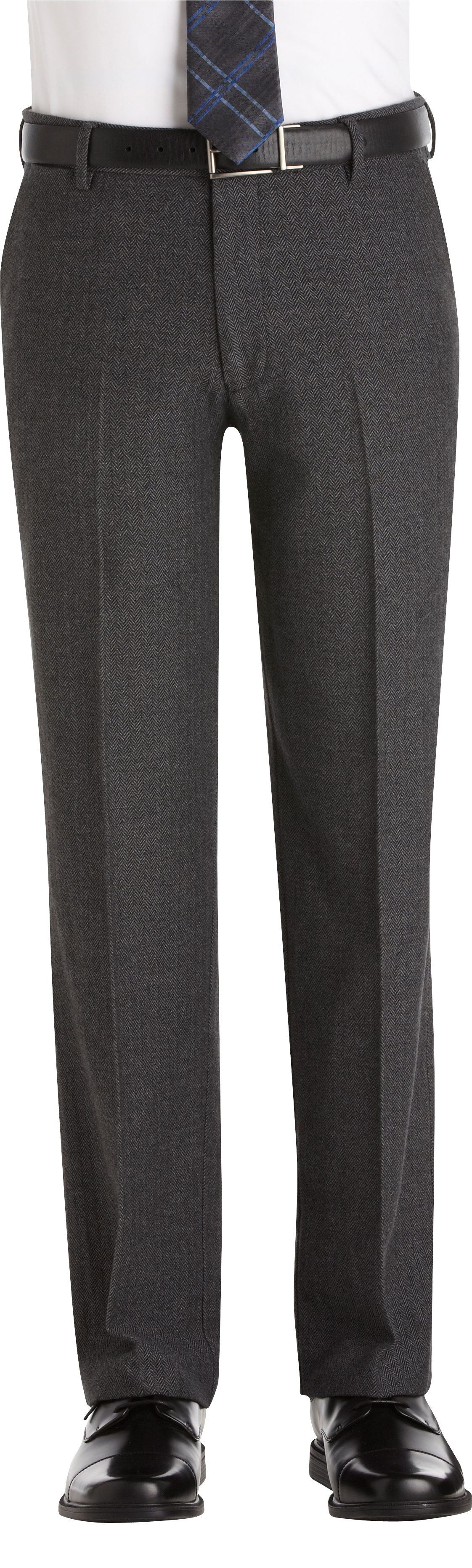 Dockers&reg; Gray Herringbone Flat Front Slacks