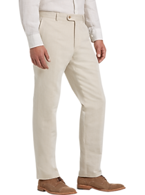 Joseph Abboud Tan Linen-Blend Modern Fit Pants