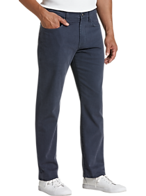 Joseph Abboud Navy Slim Fit Sateen Twill Casual Pants