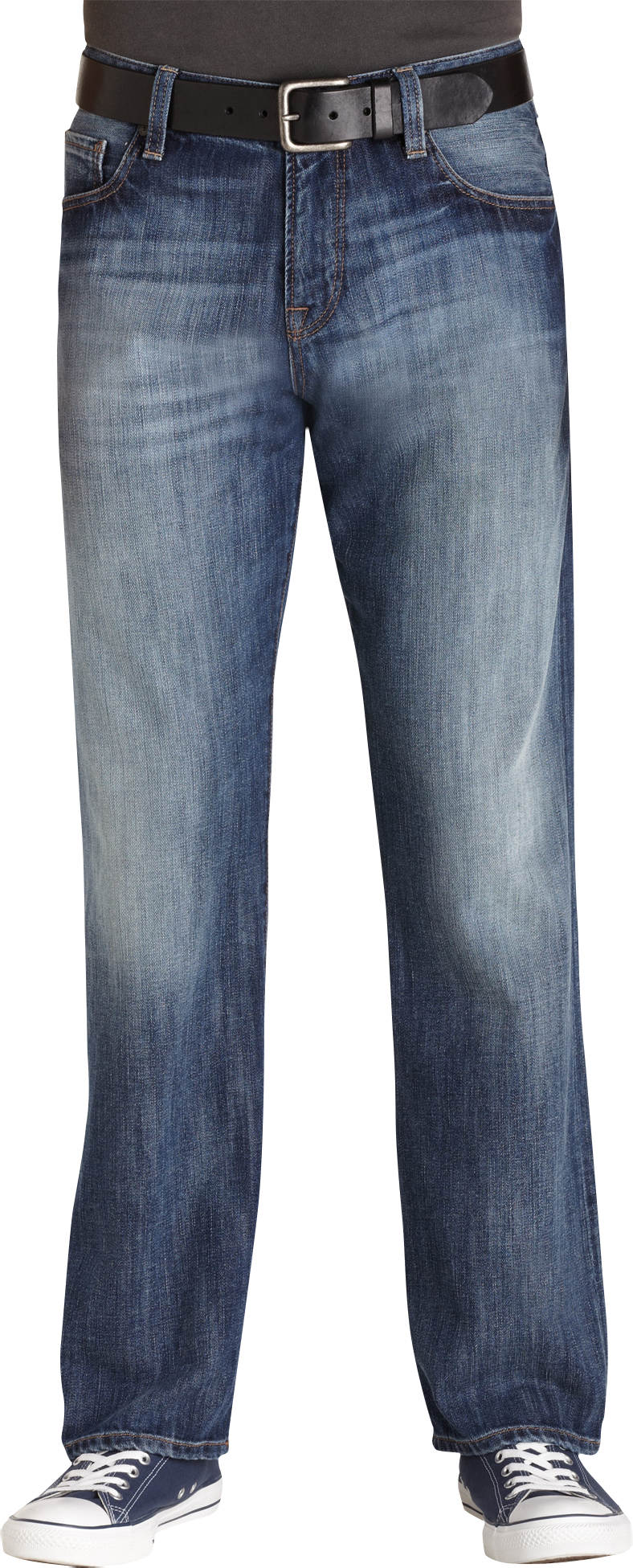 Rustic Refined Sanded Indigo Wash 5 Pocket Jeans