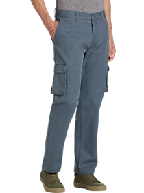 Joseph Abboud Chambray Blue Modern Fit Cargo Pants