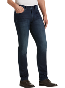 Joseph Abboud Dark Blue Vintage Wash Slim Fit French Terry Jeans