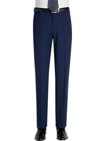 Awearness Kenneth Cole AWEAR-TECH Blue Herringbone Extreme Slim Fit Dress Slacks