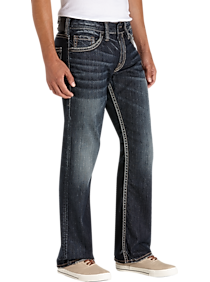 Silver Jeans Dark Blue Wash Relaxed Fit Jeans