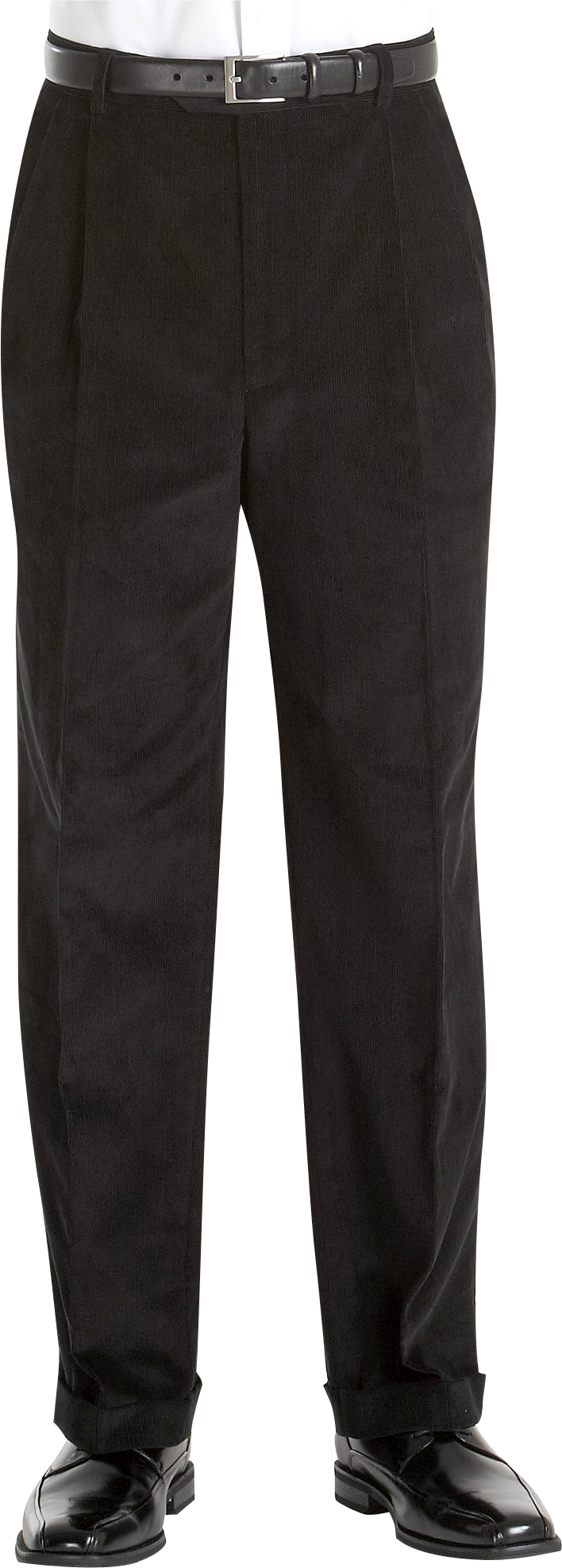 Pronto Blue Corduroy Cotton Slacks, Black