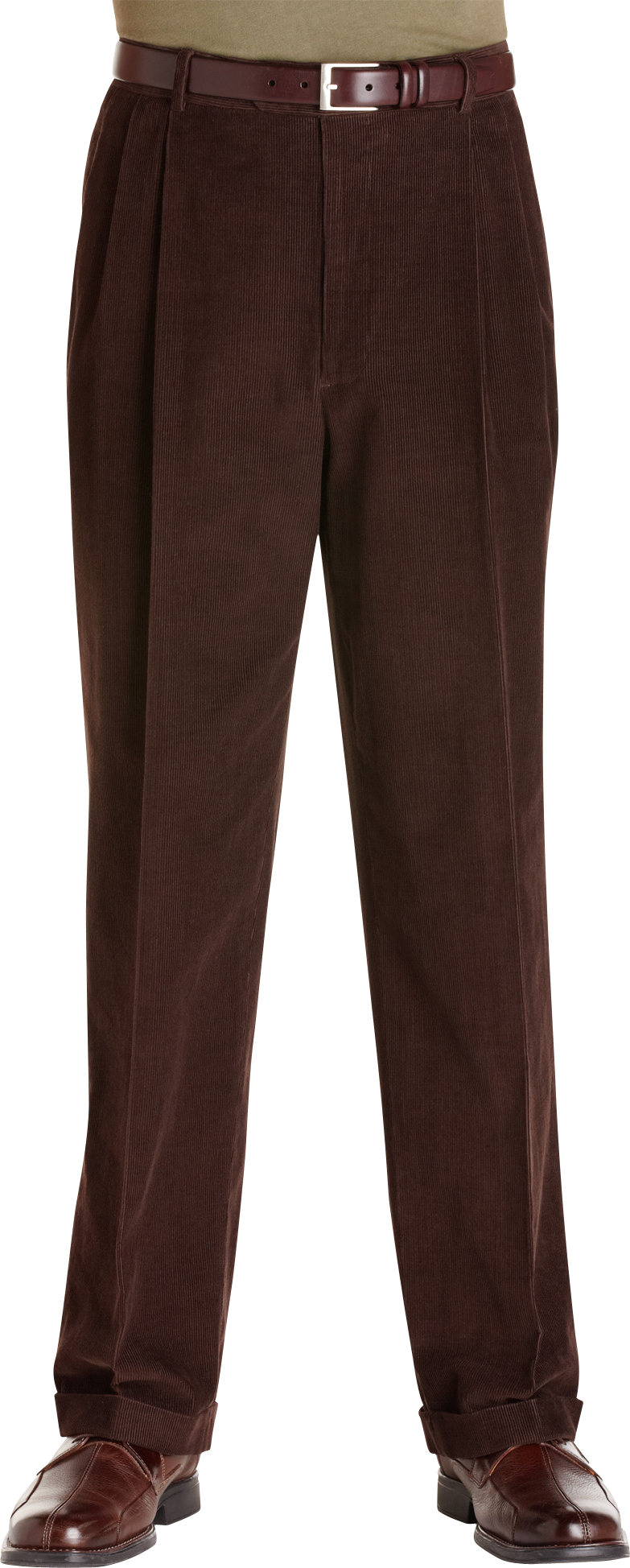 Pronto Blue Corduroy Cotton Slacks, Brown