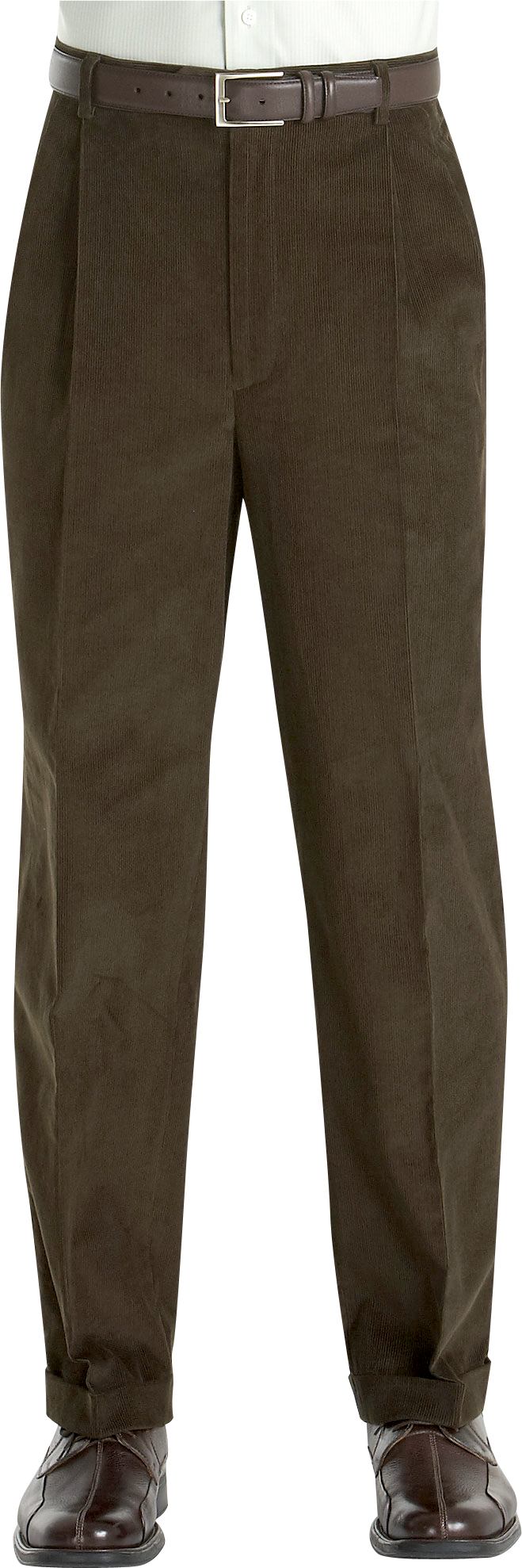 Pronto Blue Corduroy Cotton Slacks, Olive