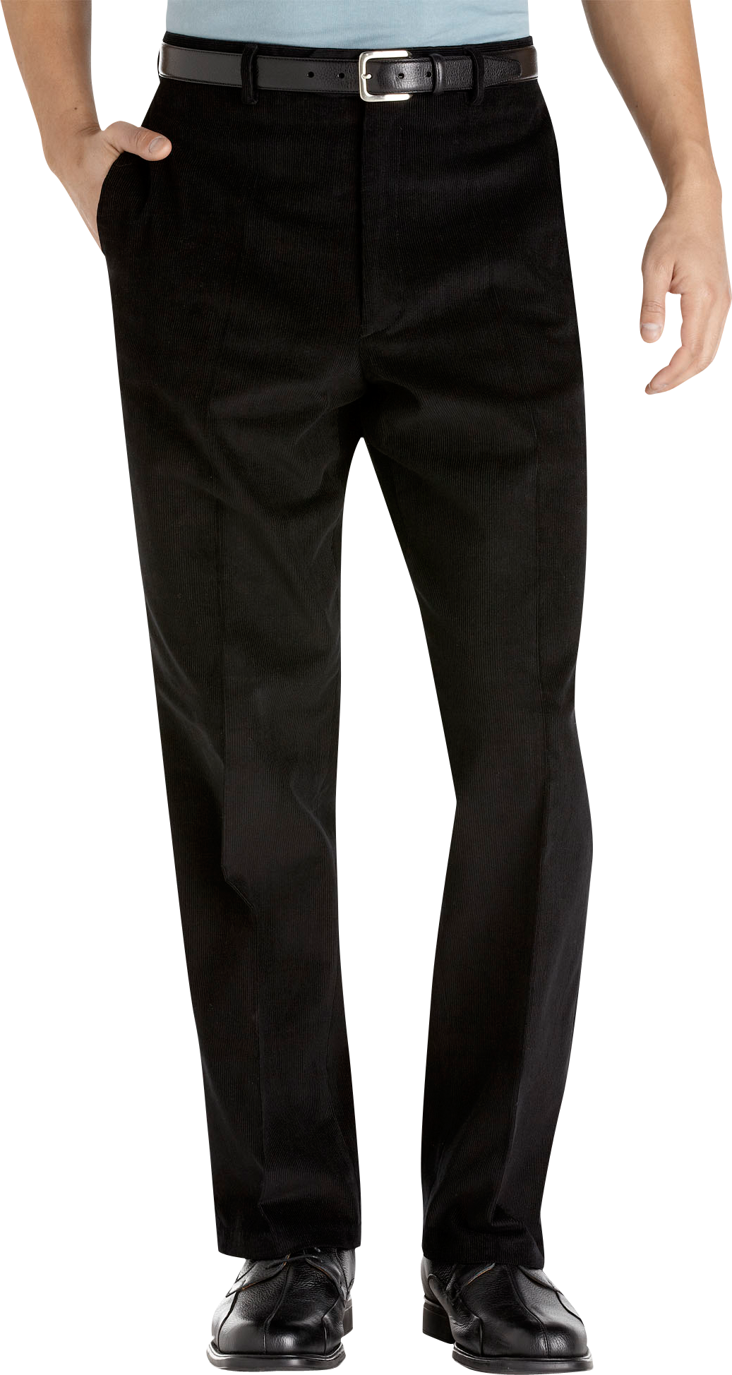 Joseph & Feiss Black Flat Front Corduroy Slacks