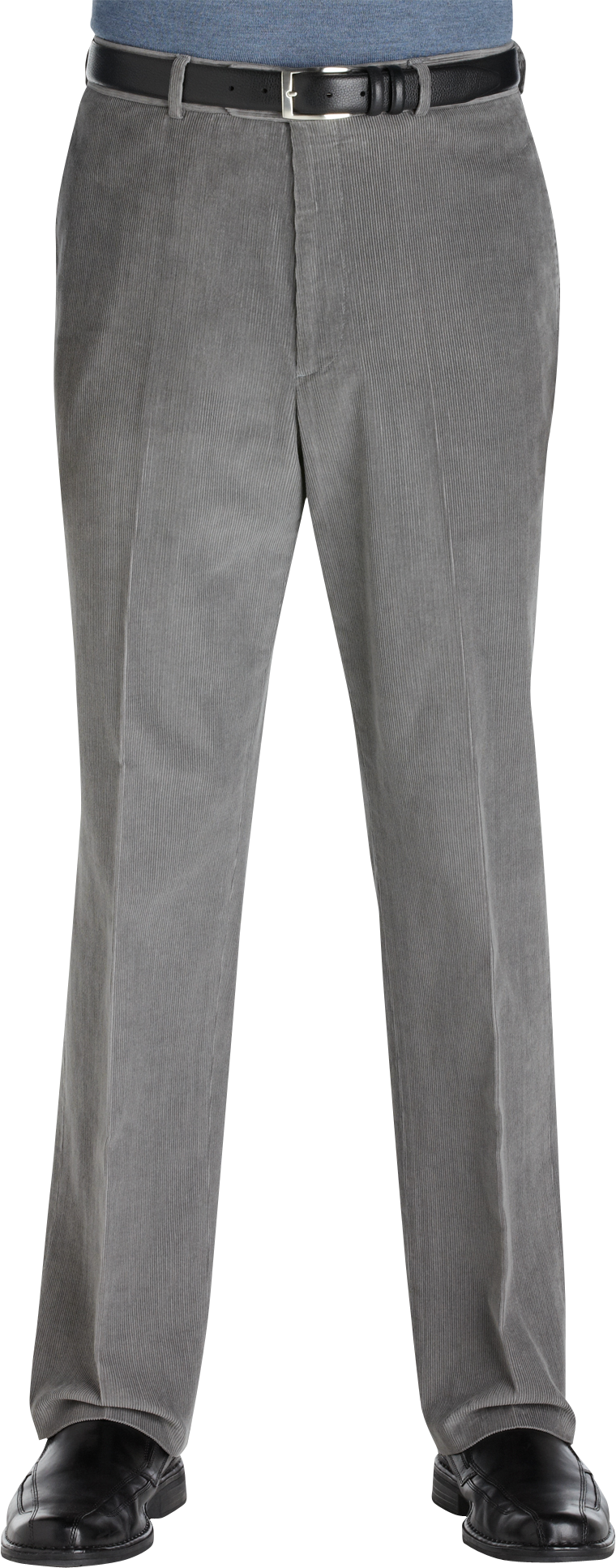 Pronto Blue Corduroy Cotton Slacks, Gray