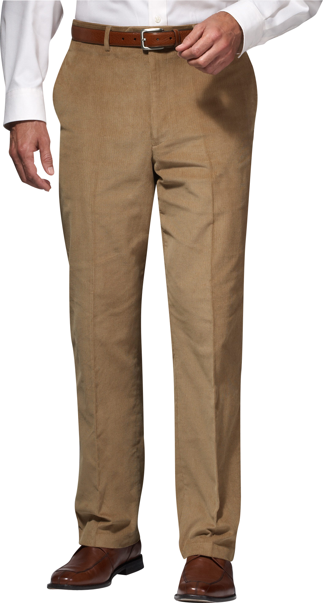 Joseph & Feiss Tan Flat Front Corduroy Pants