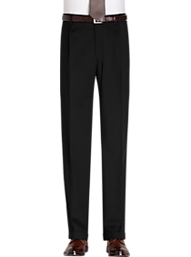 Joseph Abboud Black Pleated Modern Fit Suit Separates Dress Pants