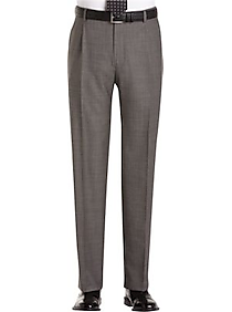 Joseph Abboud Gray Sharkskin Pleated Modern Fit Pleated Suit Separate Dress Pants