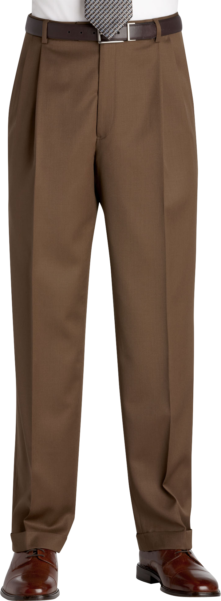 Austin Reed Brown Pleated Long Rise Slacks