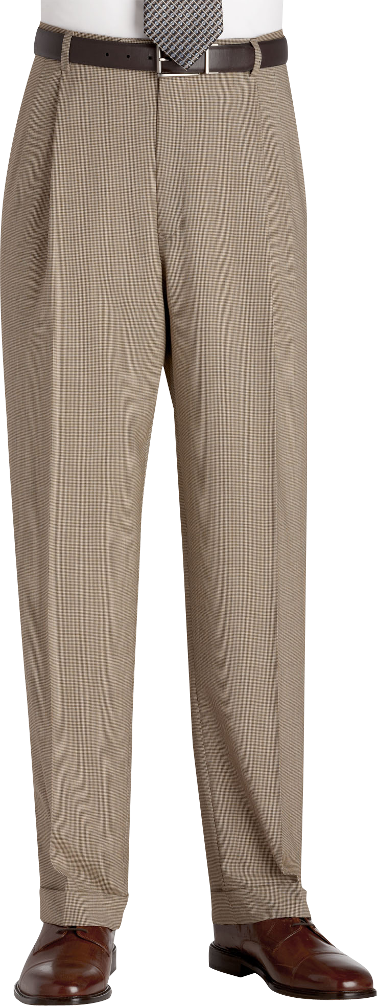Austin Reed Tan Pleated Regular Rise Slacks