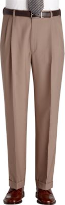 Austin Reed Tan Pleated Regular Rise Slacks