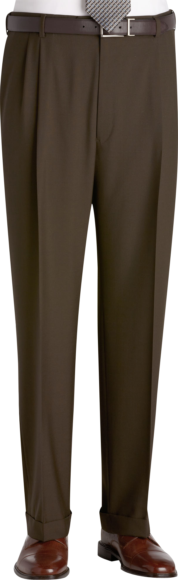 Austin Reed Olive Pleated Long Rise Slacks