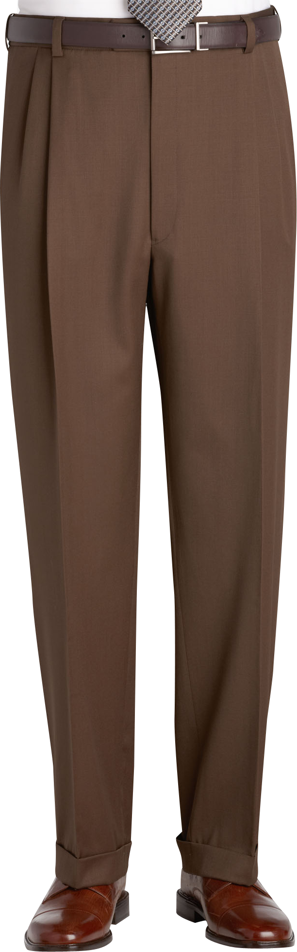 Austin Reed Brown Pleated Regular Rise Slacks