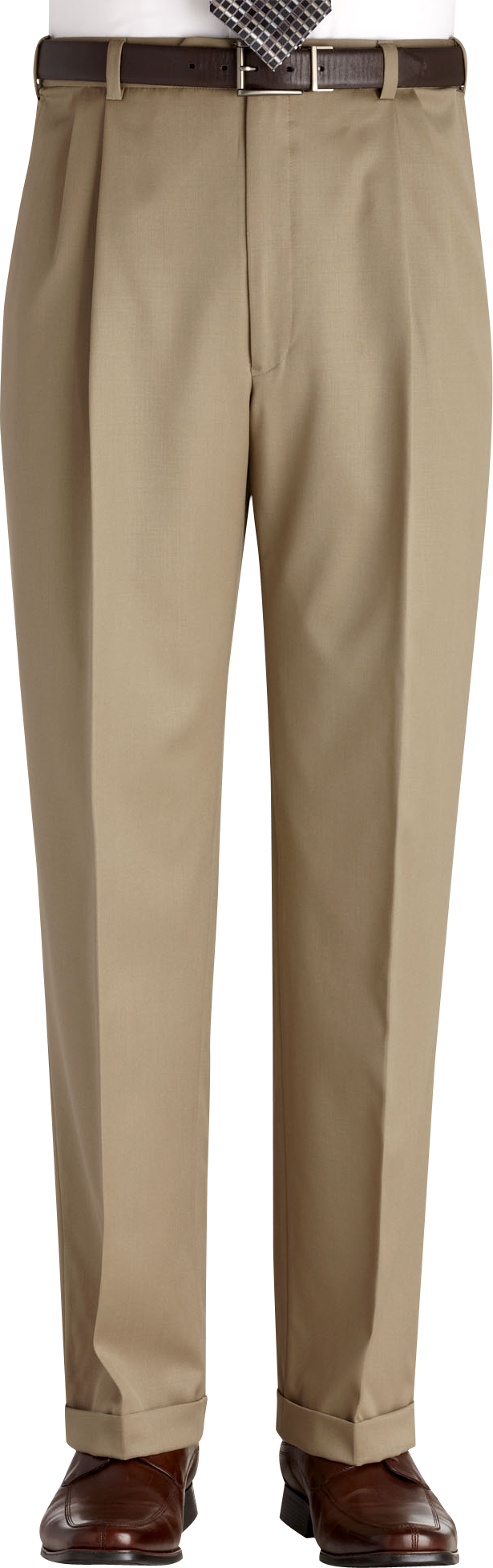 Austin Reed Tan Pleated Regular Rise Slacks