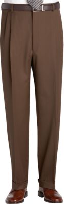 Austin Reed Brown Pleated Long Rise Slacks