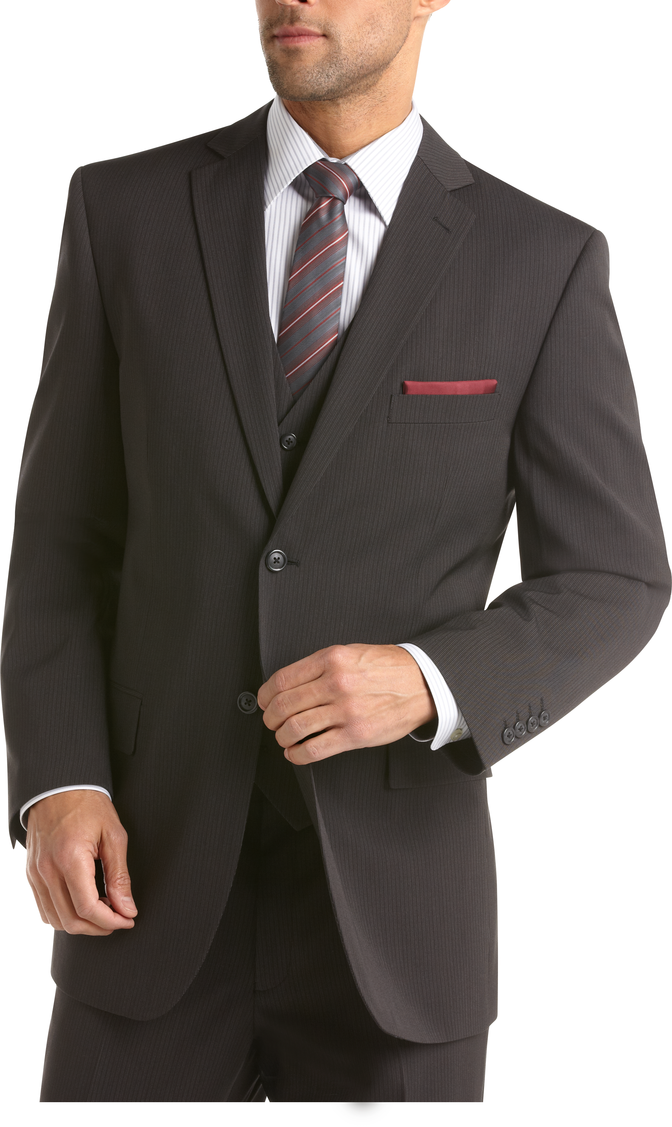 Wilke Rodriguez Charcoal Stripe Vested Suit