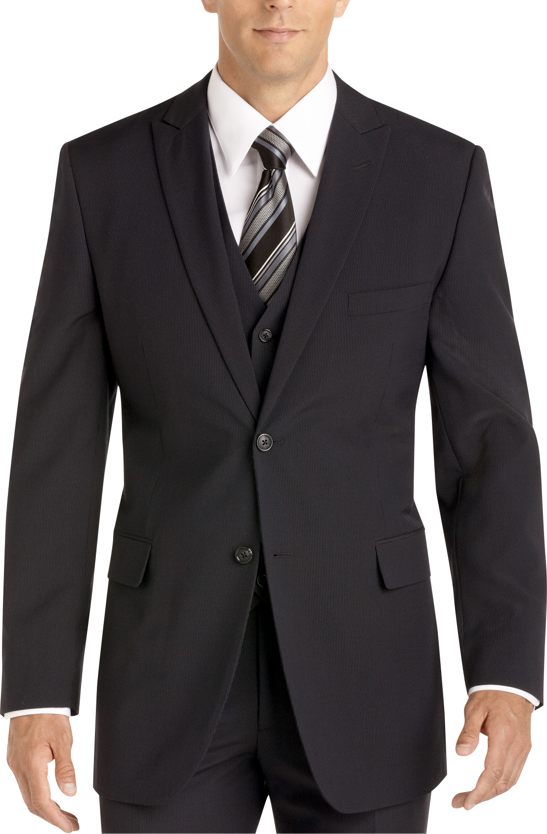 Wilke Rodriguez Navy Stripe Vested Suit