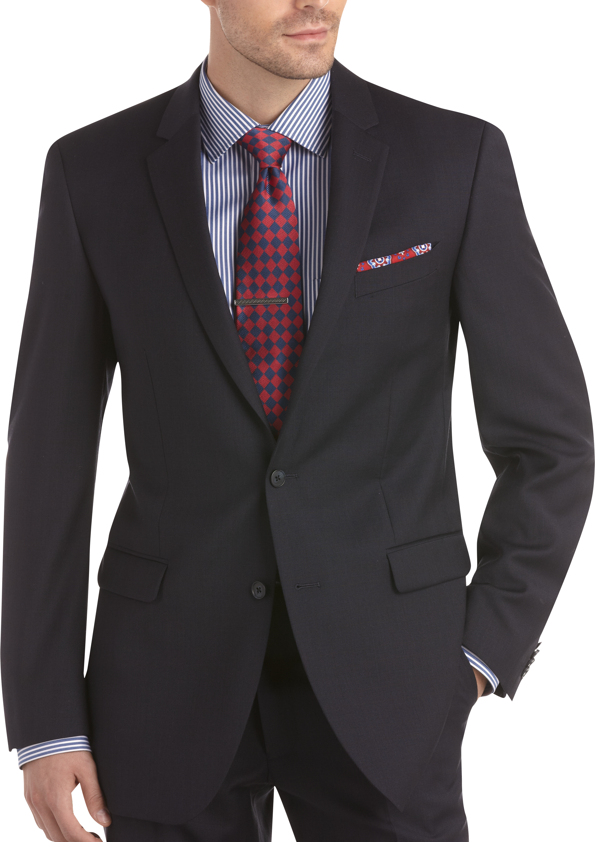 Kenneth Cole Navy Windowpane Suit