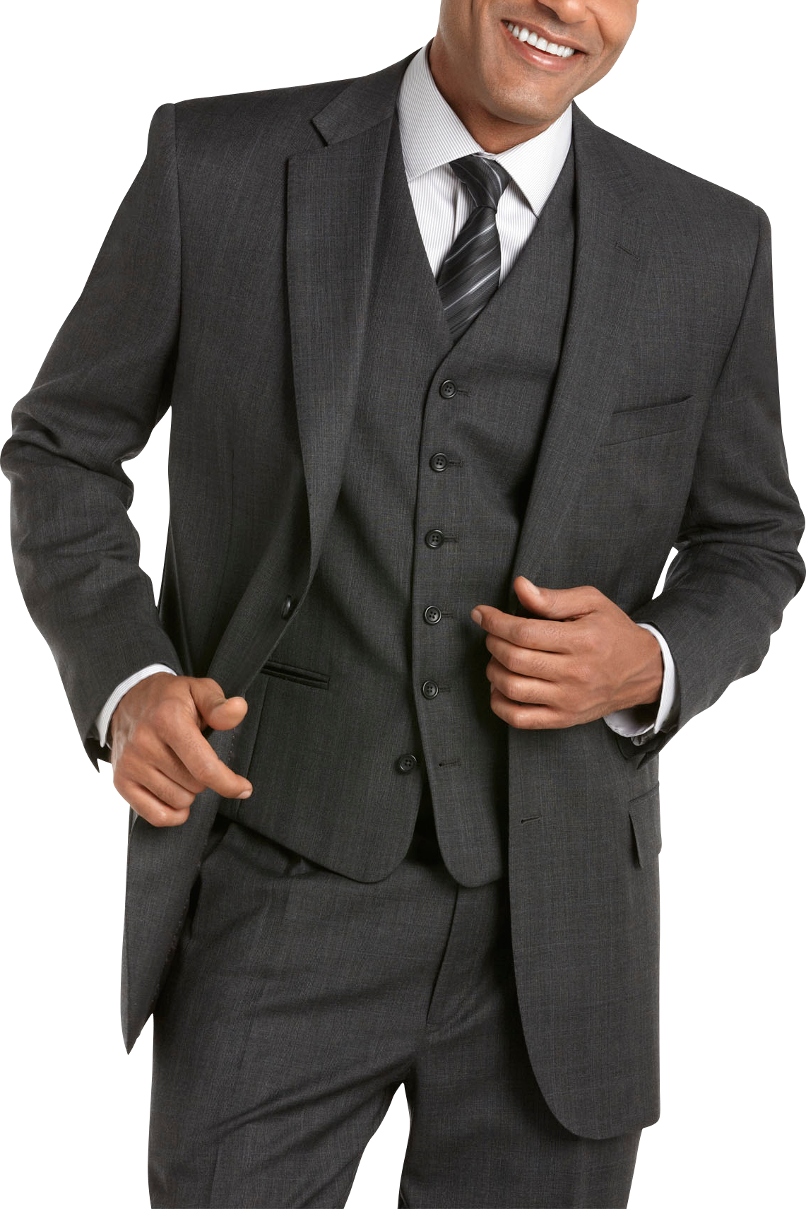 Joseph & Feiss Gold Vested Suit, Charcoal Plaid