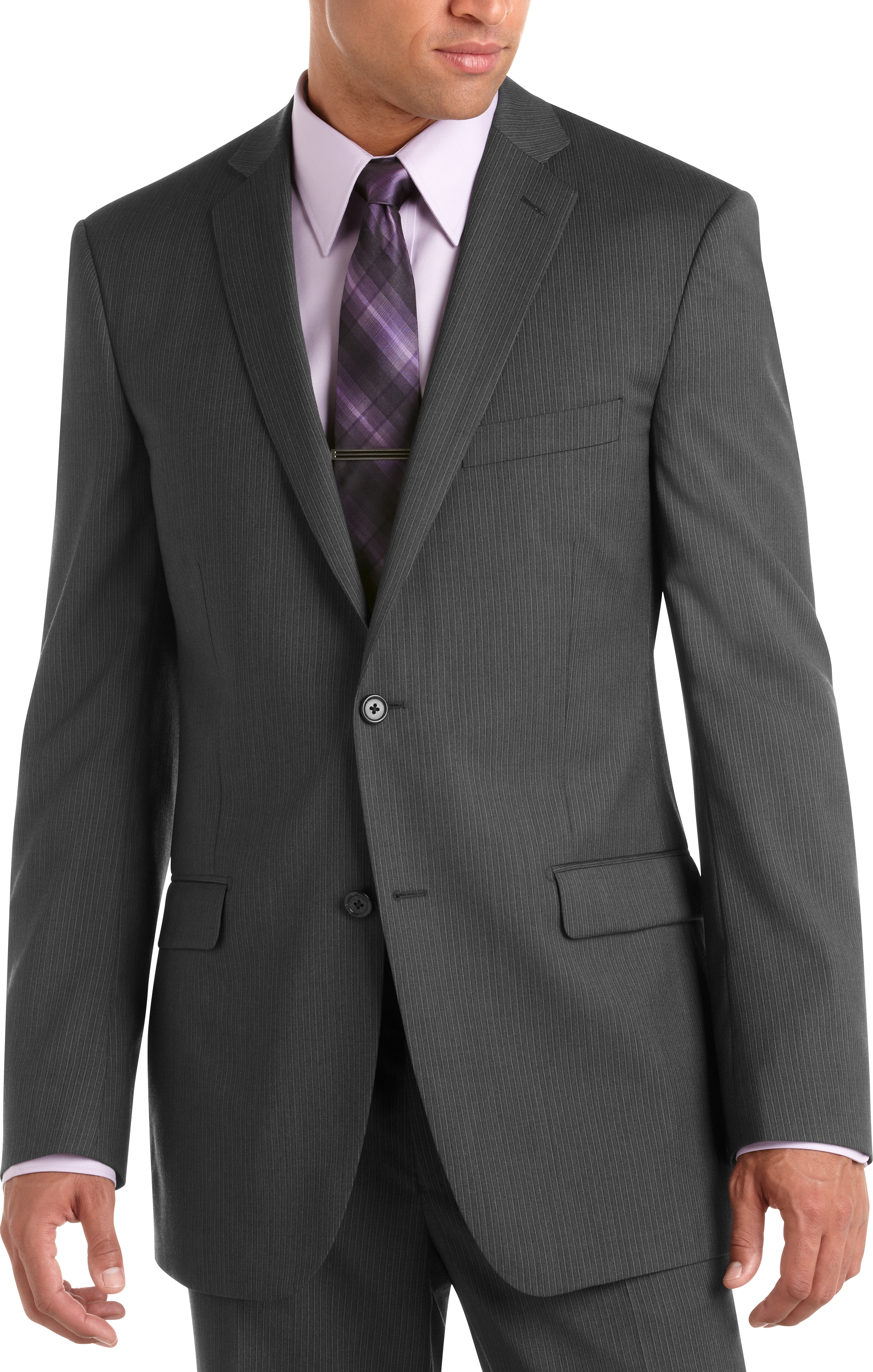 Tallia Charcoal Multistripe Modern Fit Suit