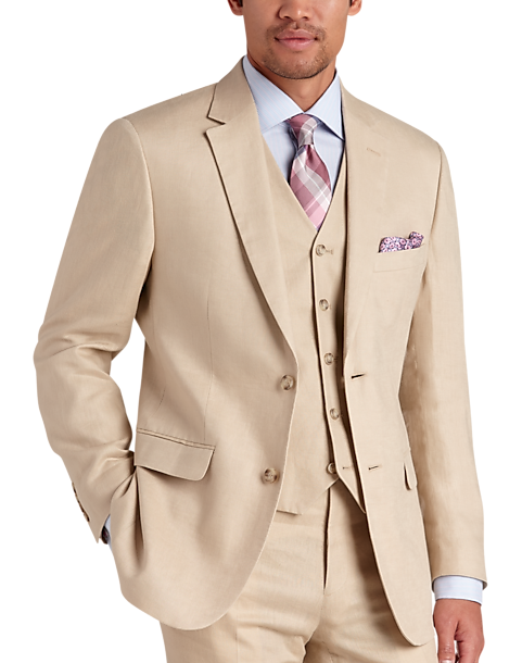 Pronto Uomo Platinum Modern Fit Linen Suit Separates Coat, Tan