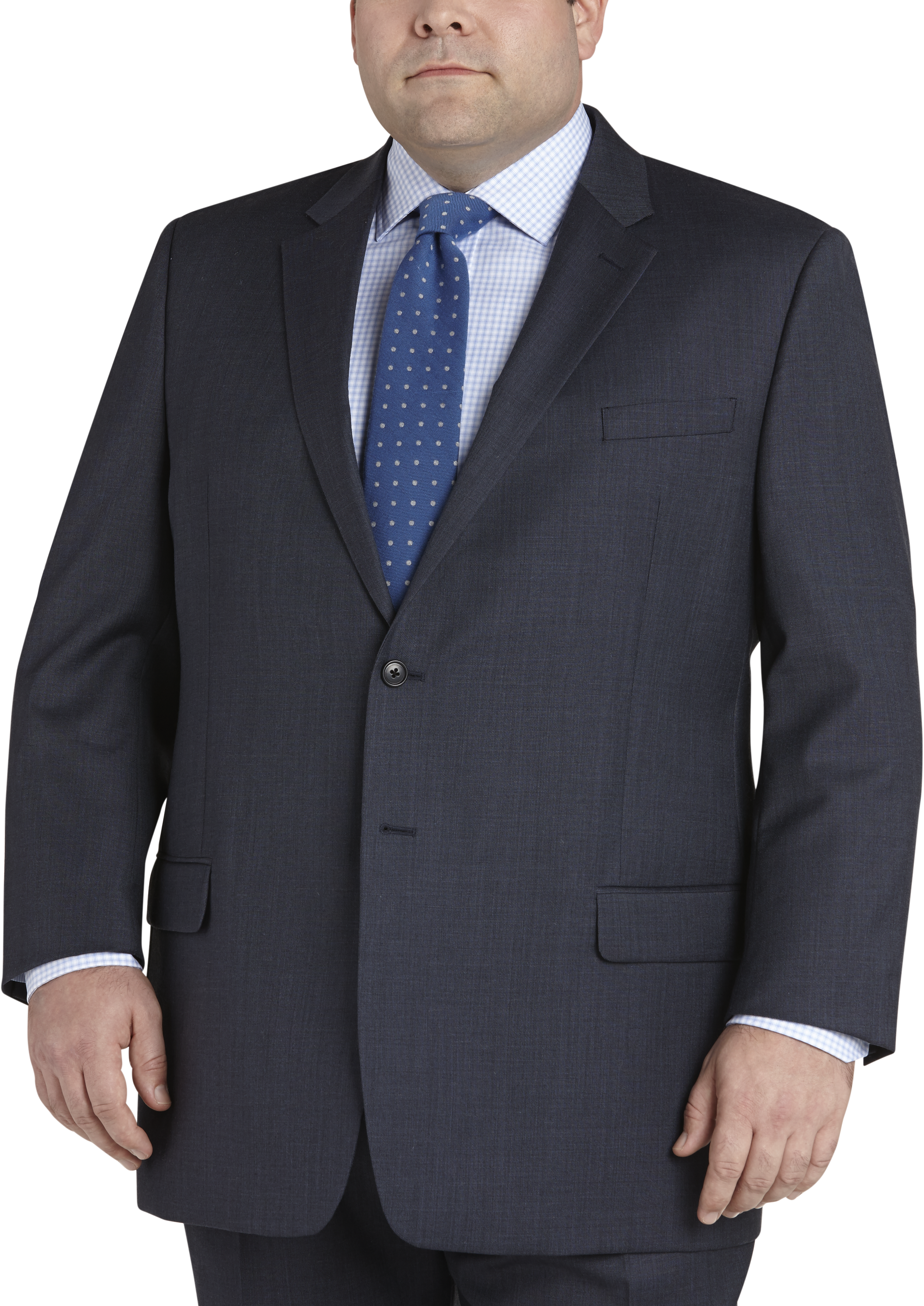 Joseph & Feiss Blue Sharkskin Portly Suit