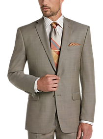 Calvin Klein Tan Sharkskin Slim Fit Suit