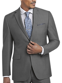 Perry Ellis Portfolio Gray Herringbone Slim Fit Suit