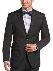 Perry Ellis Portfolio Gray Tic Slim Fit Suit
