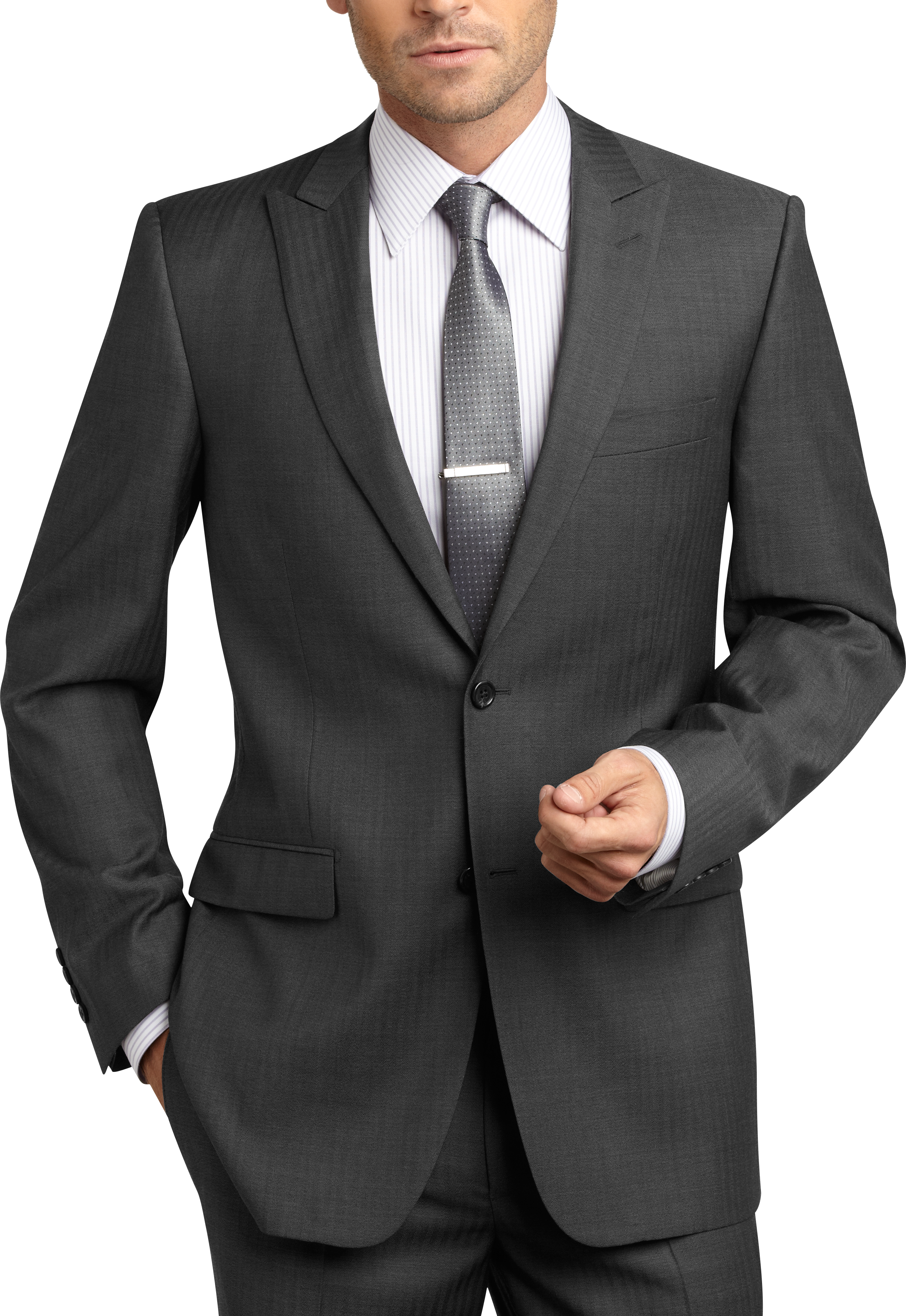 Tallia Gray Tonal Stripe Modern Fit Suit