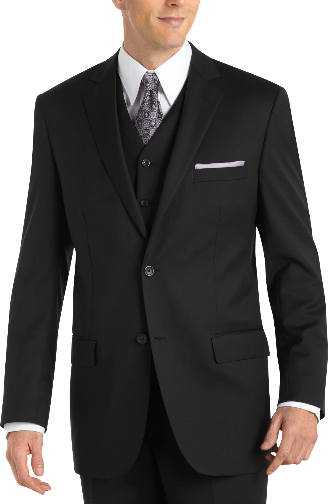 Pronto Uomo Platinum Vested Suit, Black