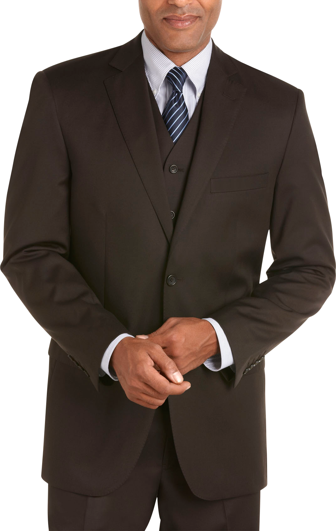 Pronto Uomo Platinum Vested Suit, Brown